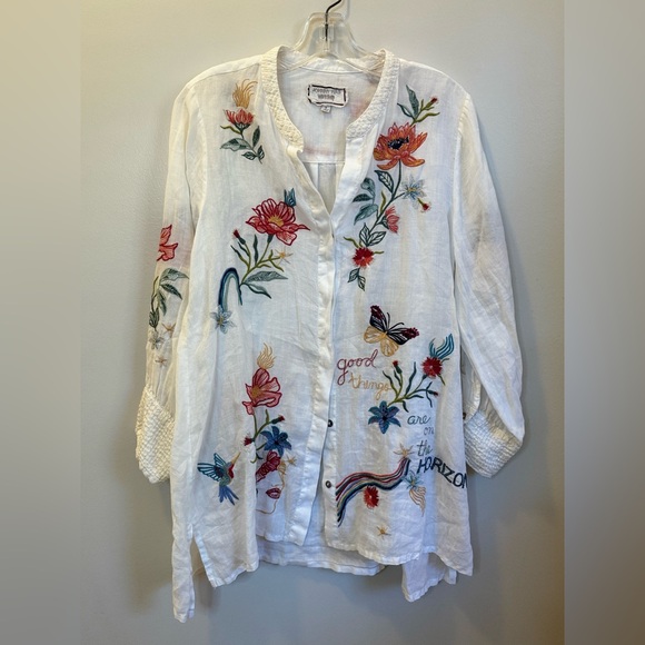 Johnny Was Embroidered Voyager Tunic Size Small - Picture 1 of 6